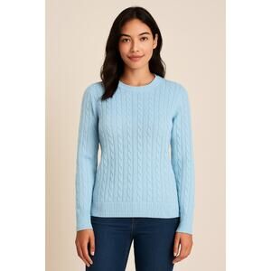 Lilly Pulitzer All Cotton Cable-Knit Sweater in Light Blue